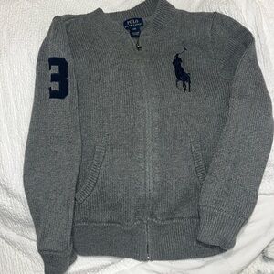 Polo Ralph Lauren Gray Knit Full zip sweater